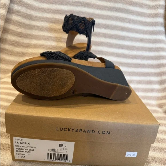 Lucky Brand Black Wedge Sandals with Braided Straps - Picture 3 of 3